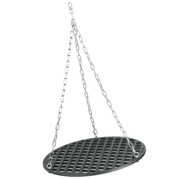 BBQ-Toro Gusseisen Grillrost Ø 54 cm, Grillrost mit Seilaufhängung, bereits eingebrannt, preseasoned
