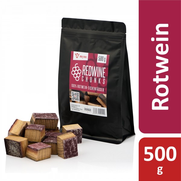 BBQ-Toro Rotwein Räucherchunks 500 g, Räucherklötze für Gasgrill, Smoker und BBQ, Holzchunks