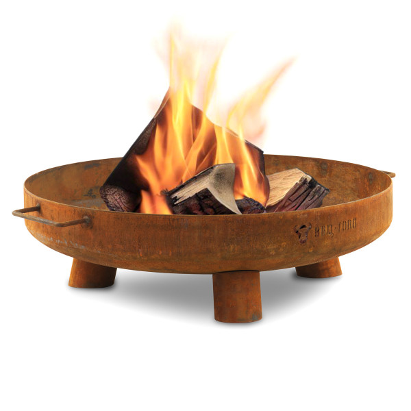BBQ-Toro Feuerschale Ø 60 cm, Rostoptik, Outdoor Dreibein Feuerstelle für Garten und Terrasse