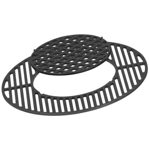 BBQ-Toro Gusseisen Grillrost System Ø 54,5 cm, preseasoned, Sear Grate für 57 cm Kugelgrill