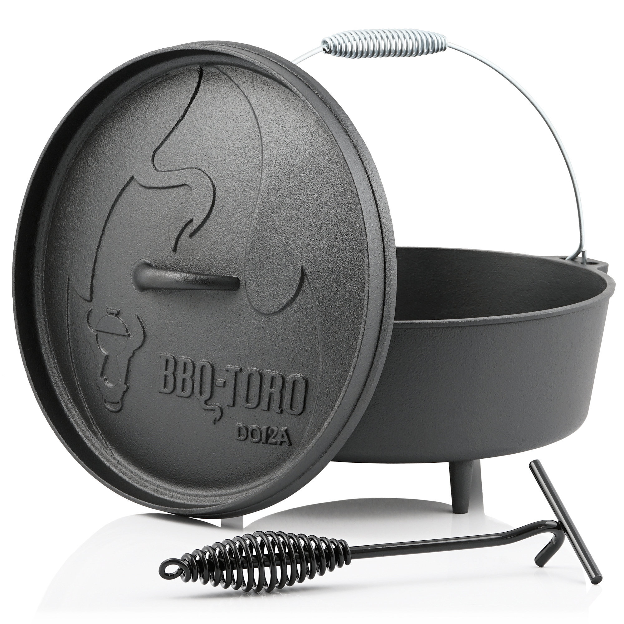 BBQ-Toro Dutch Oven DO12A, 10,7 Alpha und Grillzubehör für BBQ-Toro.de Grills, Gusseisen Der Kochtopf, | Onlineshop BBQ Gusstopf L 
