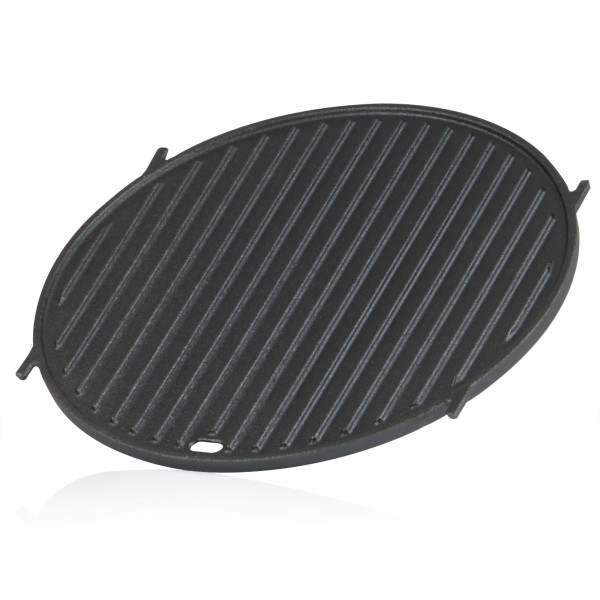 BBQ-Toro Gusseisen Grillplatte Ø 30 cm, Plancha Grillplatte für für Weber GBS, Wendeplatte Rund